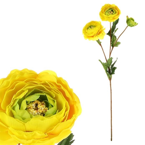 Ranunculus - umělá řezaná květina, žlutá