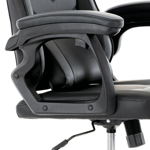 Herní křeslo, houpací mechanismus, šedá ekokůže, KA-L626 GREY