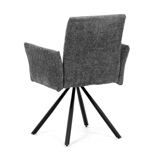 Jídelní židle otočná 180°, šedá, látka bouclé, DCH-W1117 GREY2