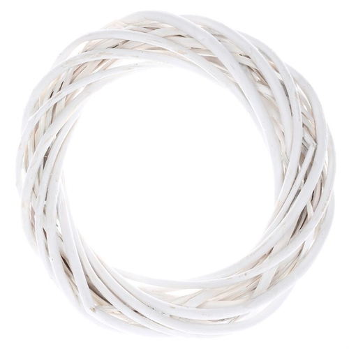 Věnec proutěný - pr. 20 cm, bílá barva