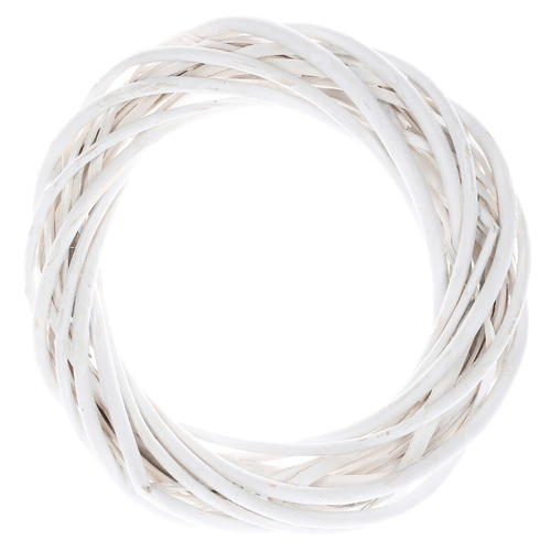 Věnec proutěný - pr. 20 cm, bílá barva
