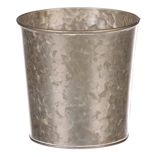 Obal z kovu na květiny, v  tmavě krémové barvě se srdcem