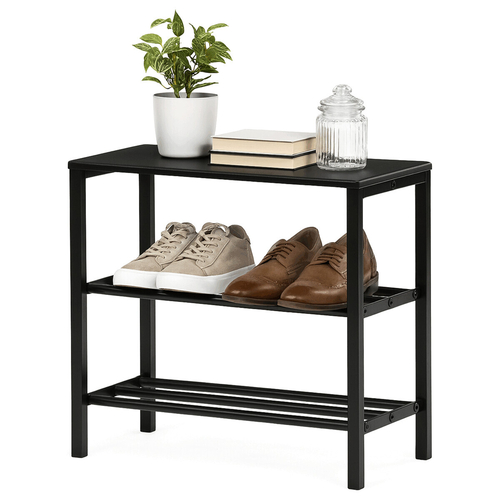 Botník, kov, černá, 83168-42 BK