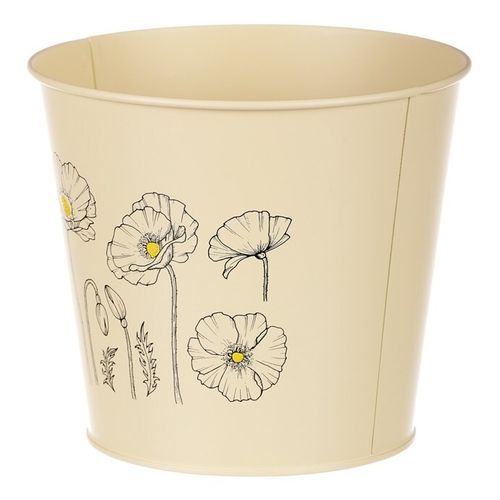 Obal kovový - motiv kvetoucího máku, žlutý