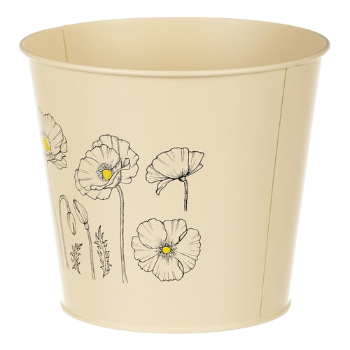 Obal kovový - motiv kvetoucího máku, žlutý