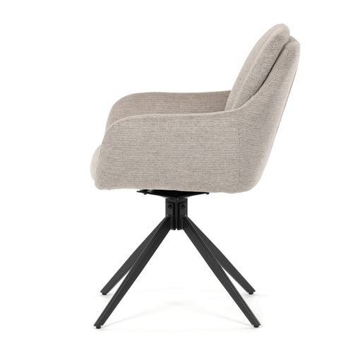 Jídelní židle otočná 180°, béžová, látka, DCH-P3174 LAN2