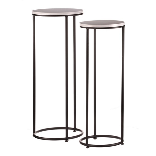 Stojan na květiny - kov, břidlicová deska, cena za sadu 2 ks