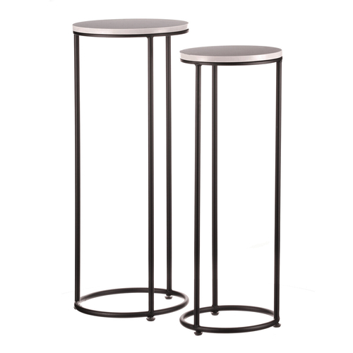 Stojan na květiny - kov, břidlicová deska, cena za sadu 2 ks