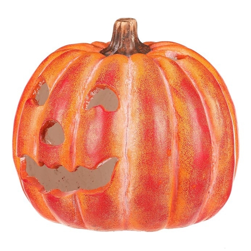 Dýně kulatá s obličejem - magnesium, svícen, oranžová