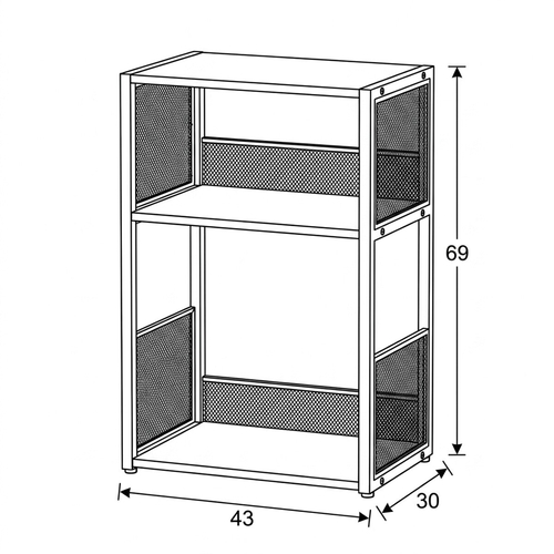 Stolek na gramofon a LP desky 43x30x69cm, mdf, old wood, AKF-E1075 OLW