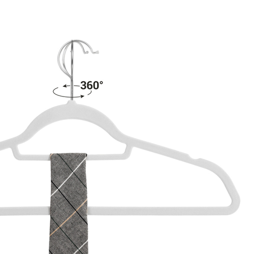 Sametová ramínka, plast, bílá, set 50 ks, ASR-E1020 WT