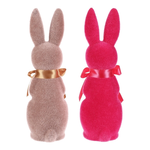 Zajíc - figurka na postavení, semiš, mix 2 barev, cena za 1 ks