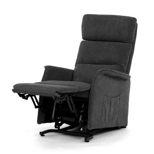 Polohovací křeslo, elektrické kabelové ovládání, šedá, látka, TV-L8960 GREY2