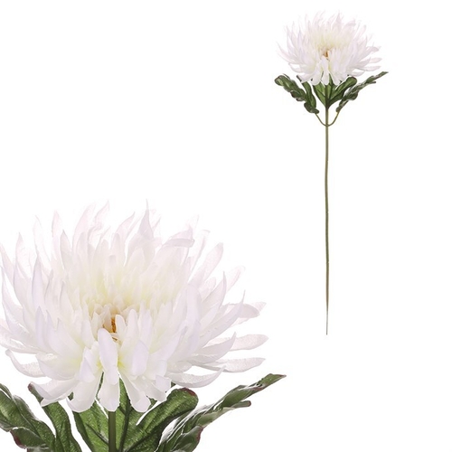 Chryzantéma - umělá řezaná květina, bílá