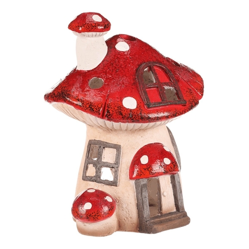 Domeček z magnesia - muchomůrka, na vložení svíčky