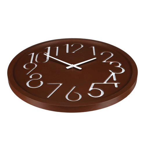 Hodiny nástěnné - pr. 60 cm, MDF, hnědé