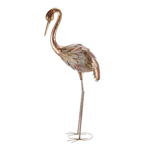 Volavka - kovová zahradní dekorace, měděná