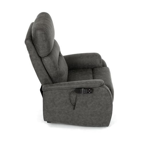 Polohovací křeslo, elektrické kabelové ovládání, černá, látka vintage, TV-L8904 BK3
