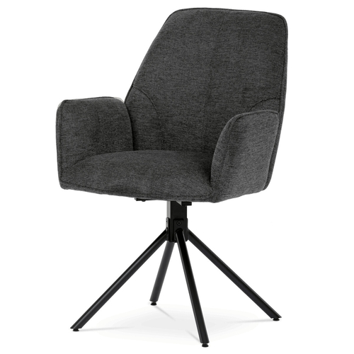 Jídelní židle otočná 180°, šedá, látka, HC-522 GREY2