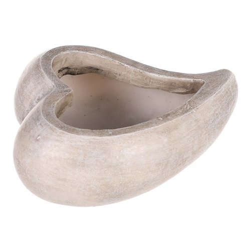 Obal květinový pietní - tvar srdce, polyresin, šedý