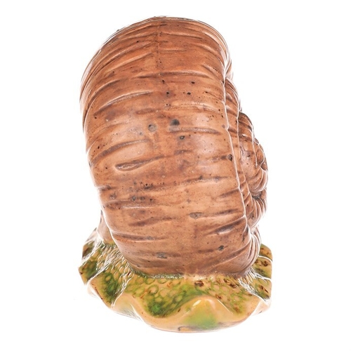 Šnek - keramická figurka, zelený s hnědou ulitou