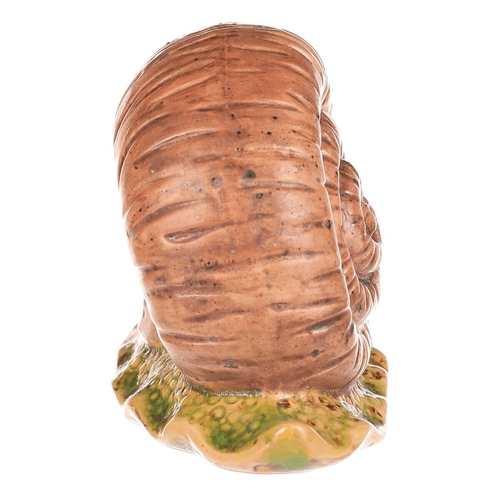 Šnek - keramická figurka, zelený s hnědou ulitou