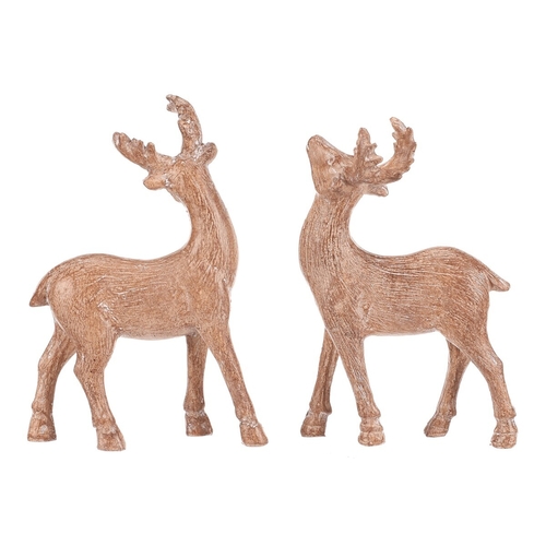 Jelen - 13 cm, polyresin, mix 2, imitace dřeva, cena za 1 ks