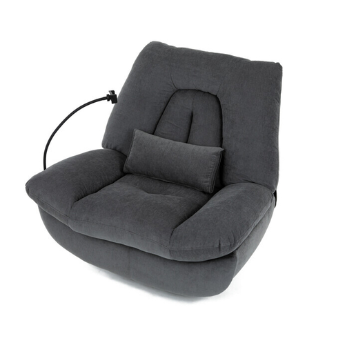 Polohovací křeslo, elektrické zabudované ovládání, šedá, látka, TV-7089 GREY2