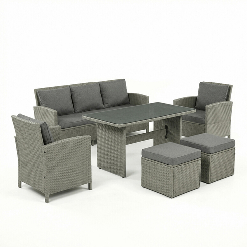 Zahradní sestava 140x70x60cm, polyratan, šedá, AZS-A1719 GREY