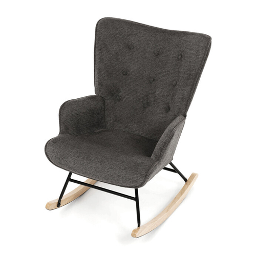 Houpací křeslo, šedá, látka, AK-373 GREY2