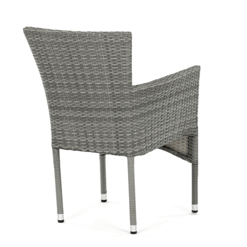 Zahradní židle, kov, polyratan, šedá, AZC-S2118 GREY