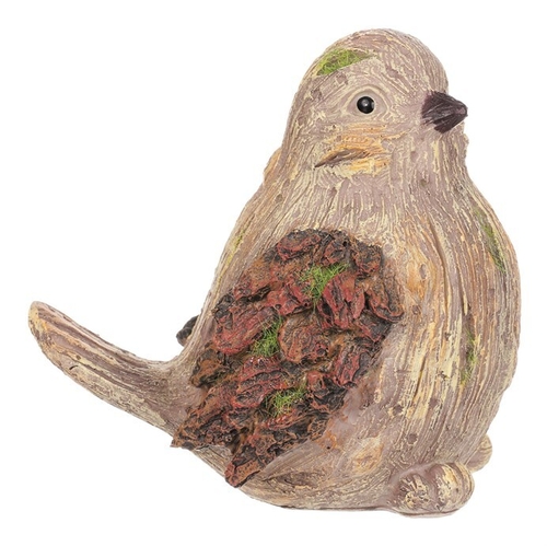 Ptáček - figurka z polyresinu, imitace dřeva