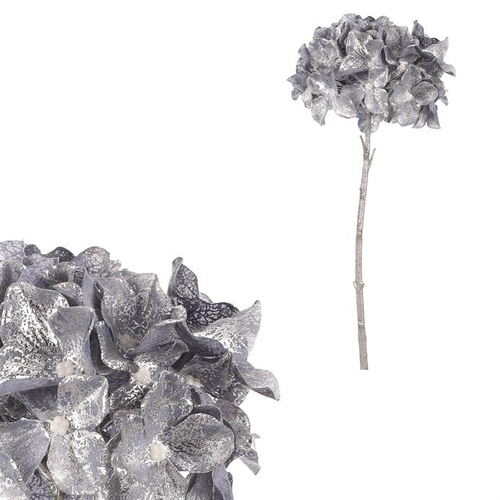 Hortenzie - umělá řezaná květina, modro-stříbrná