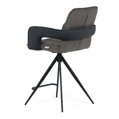 Barová židle otočná 180°, šedá, látka, AUB-F1146 GREY2