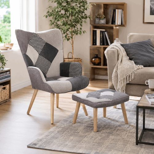Relaxační křeslo, vícebarevná, látka, AK-305B PWBK2