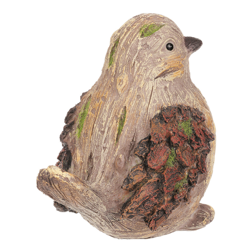 Ptáček - figurka z polyresinu, imitace dřeva