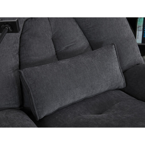 Polohovací křeslo, elektrické zabudované ovládání, šedá, látka, TV-7089 GREY2
