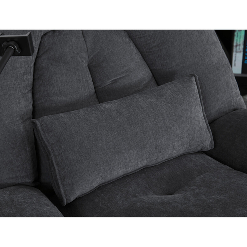 Polohovací křeslo, elektrické zabudované ovládání, šedá, látka, TV-7089 GREY2