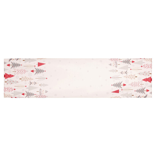 Ubrus - běhoun, vánoční stromky, 100% polyester, 40 x 150 cm
