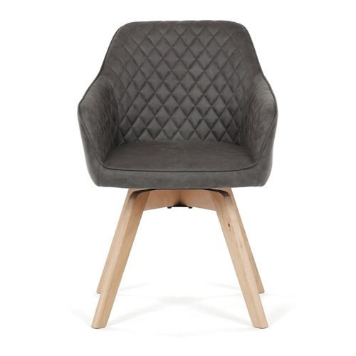 Jídelní židle otočná 180°, černá, látka vintage, DCH-435 BK3