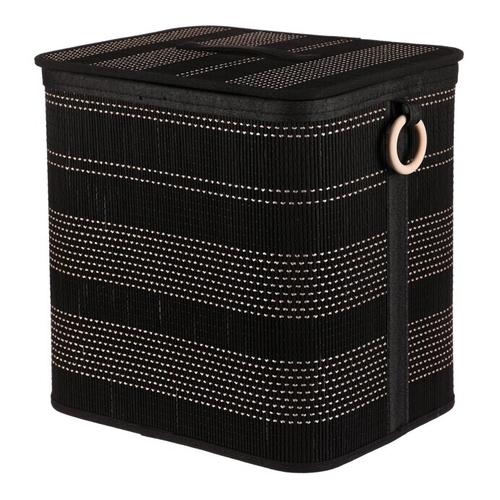 Koš regálový a prádelní - bambus, černý, cena za sadu 6 ks