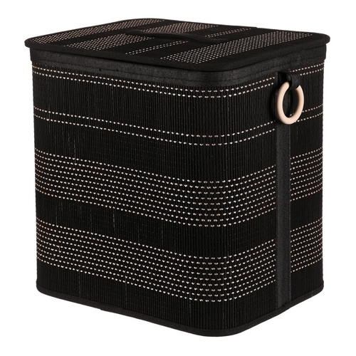 Koš regálový a prádelní - bambus, černý, cena za sadu 6 ks