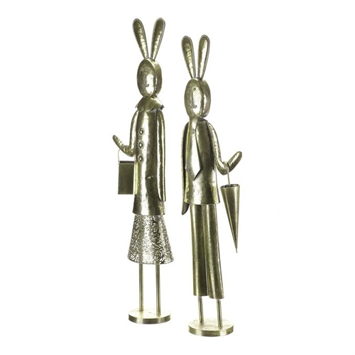 Zajíc - kovová dekorace, zlatá, mix 2, cena za 1 ks