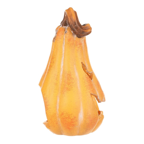 Dýně keramická - s obličejem, na svíčku, tvar hrušky, žlutá