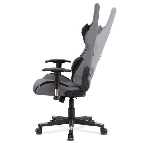 Herní křeslo, houpací mechanismus, šedá, KA-F05 GREY