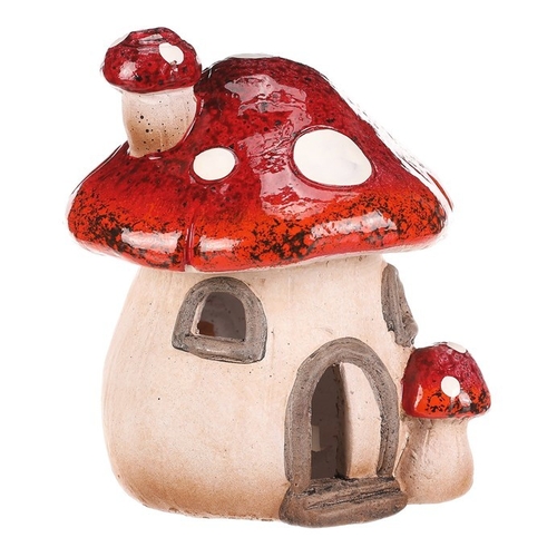 Domeček keramický - muchomůrka, s LED osvětlením