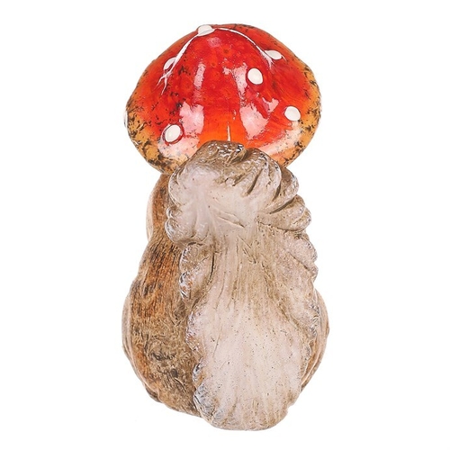 Veverka s houbovým kloboučkem - keramická figurka, menší