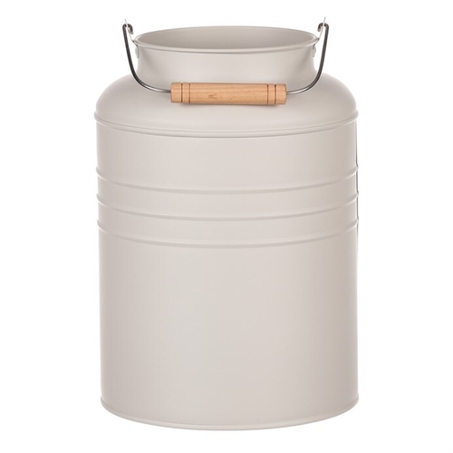 Váza kovová - tvar bandasky, barva šedá