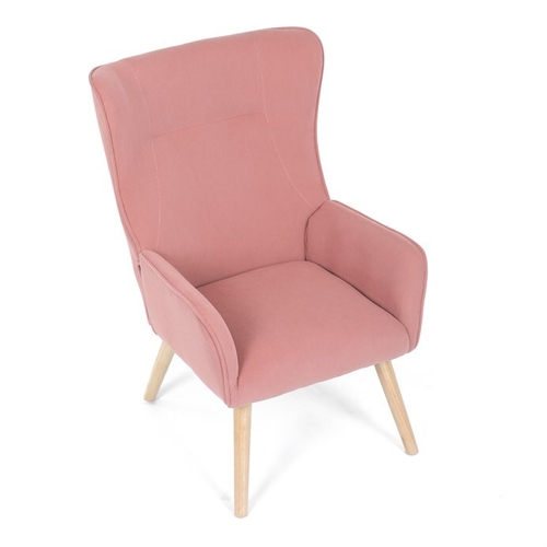 Křeslo ušák, růžová, manšestrová látka, AK-314 PINK2