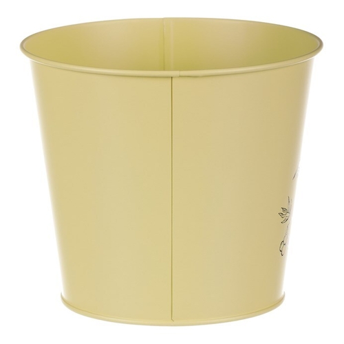 Obal kovový - motiv ptáčka, barva žlutá